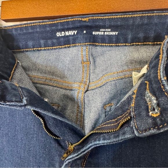 OLD NAVY High Rise Super Skinny Dark Wash Denim Jeans Size 8 - Picture 7 of 11